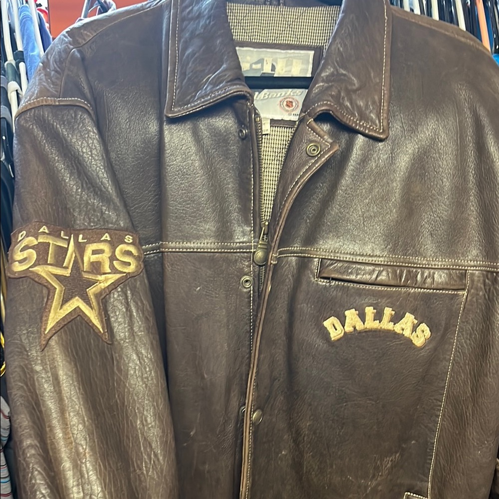 Dallas Stars Brown Leather Jacket